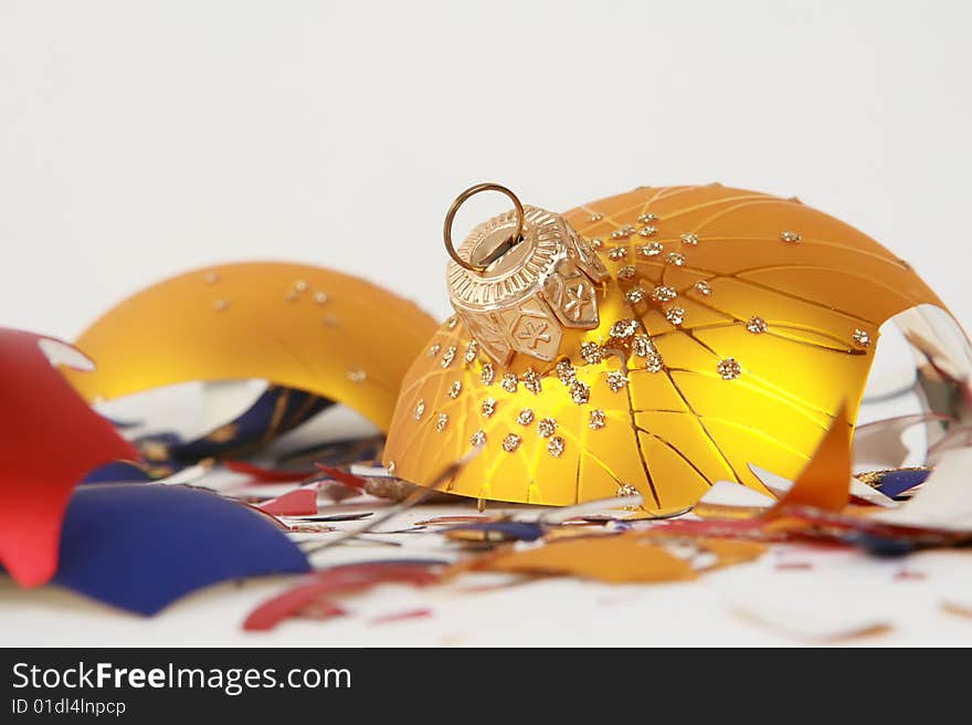 Broken Christmas Decoration Isolated On White