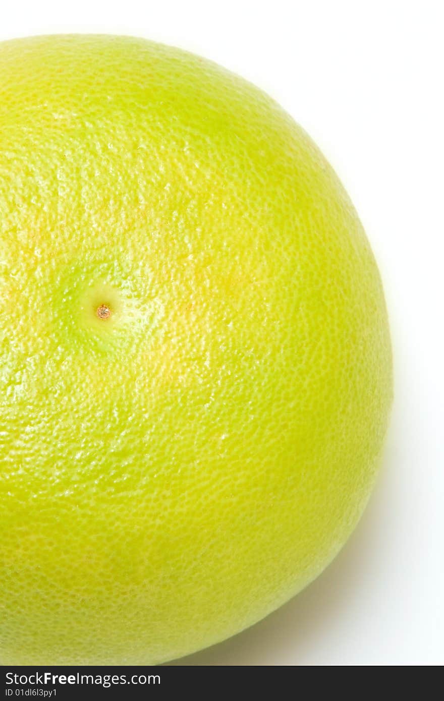 Grapefruit close up isolated on white background.