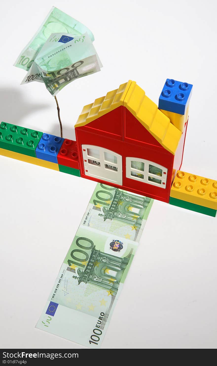 House with banknotes-save money.