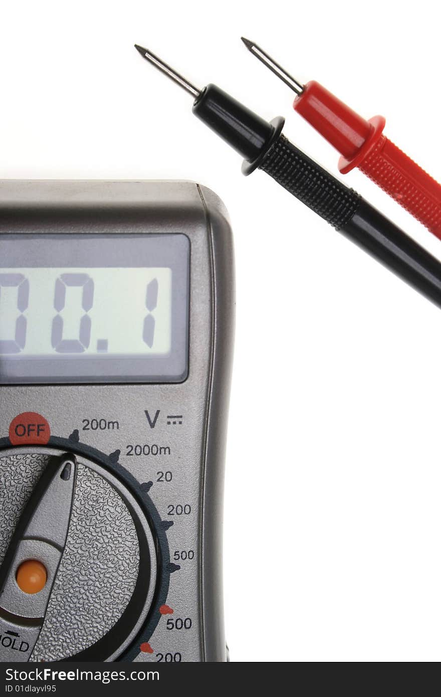 Digital multimeter, isolated on a white background