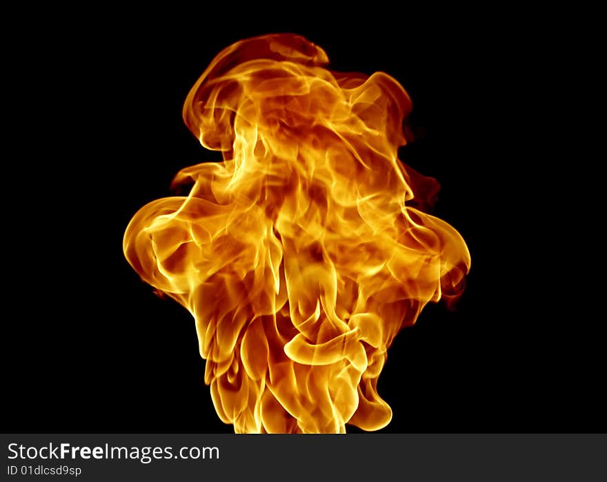 Fire isolated on a black background