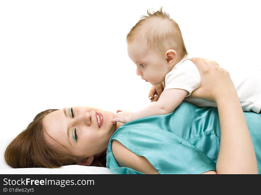 Happy family on a white background. Happy family on a white background