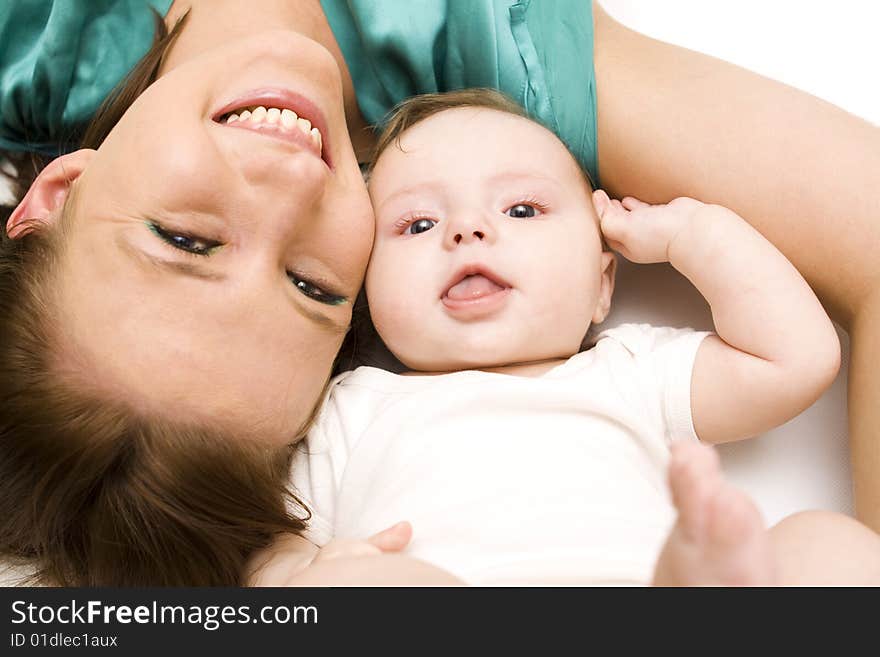 Happy family on a white background. Happy family on a white background