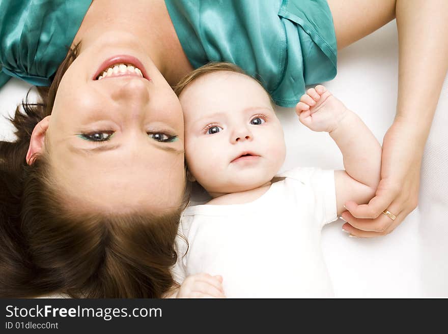 Happy family on a white background. Happy family on a white background