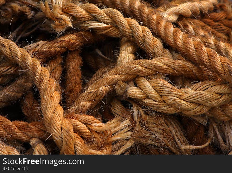 Ship rope in the port in Venice