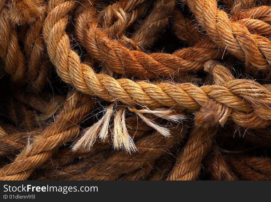 Ship rope in the port in Venice