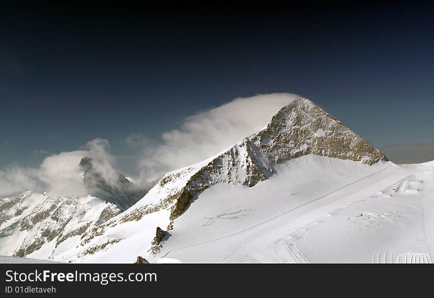 Snow on mountains