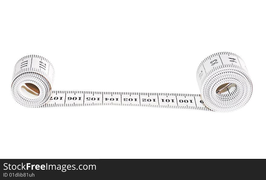 Measuring tape isolated on white. Measuring tape isolated on white..