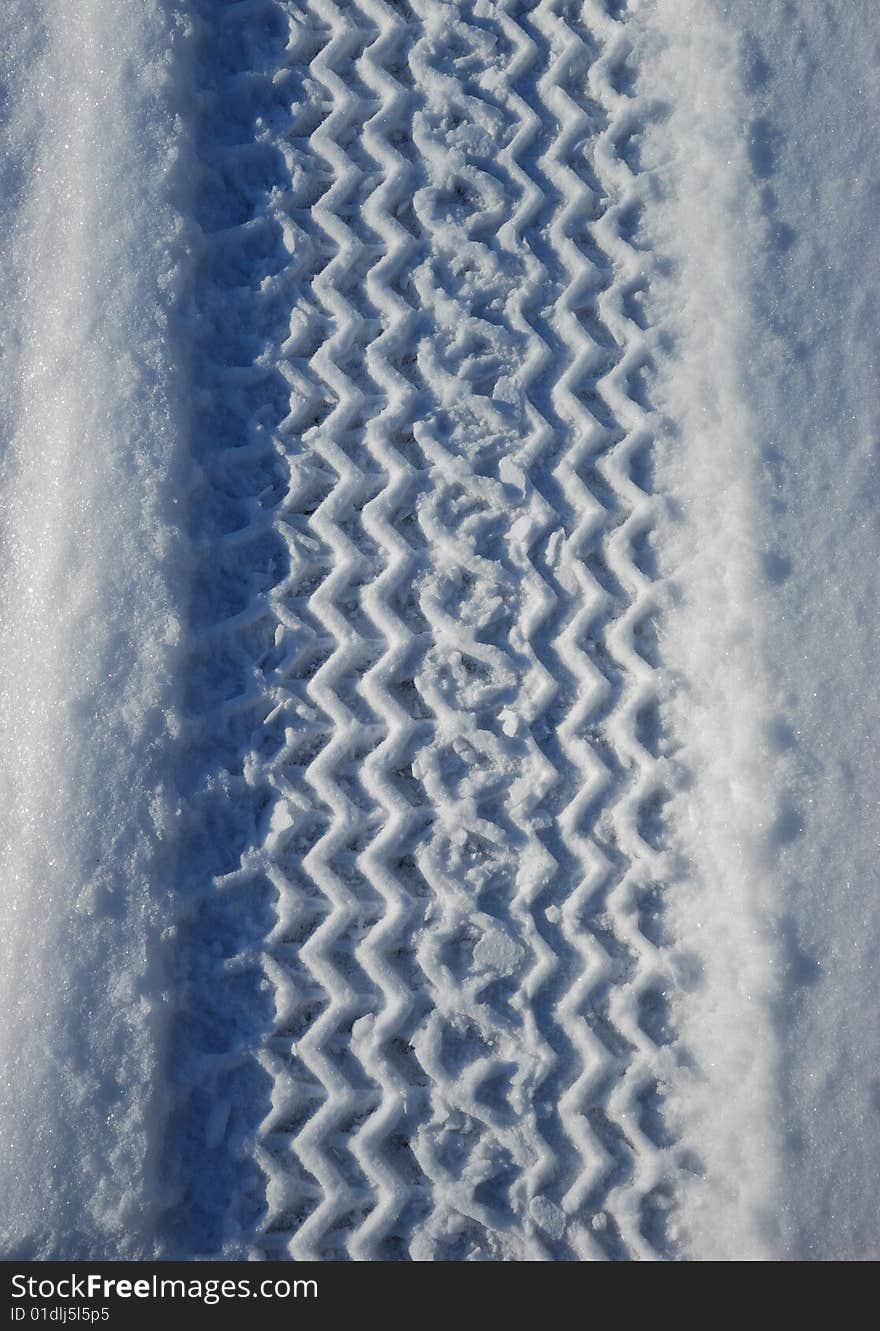 Tire print on the snow