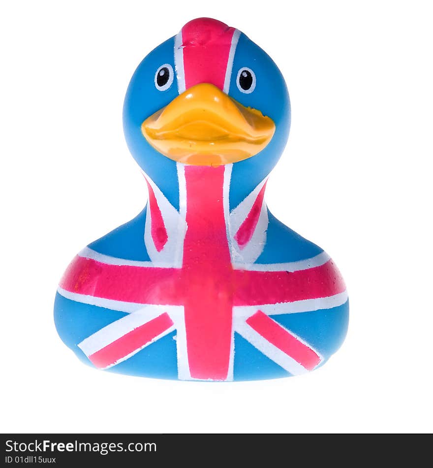 Rubber duck in white background