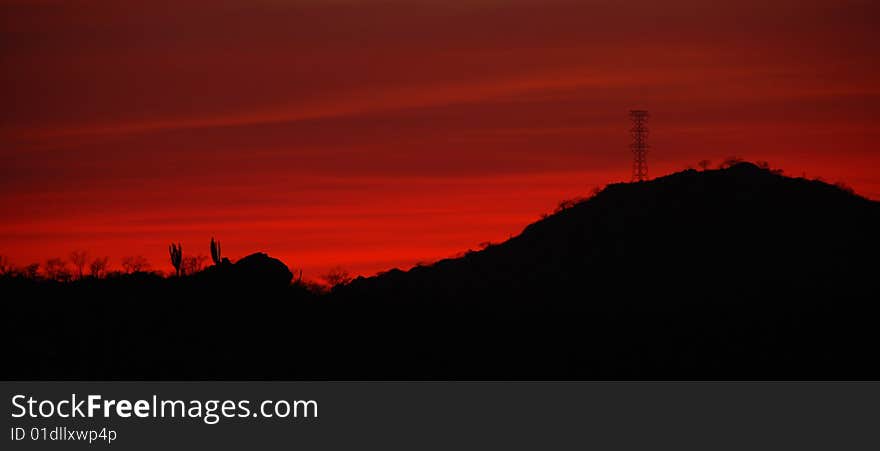 Deep Red Desert Sunset