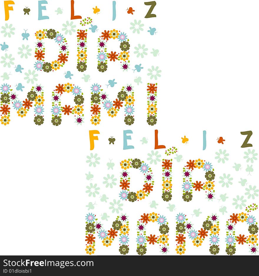 Mother?s Day Text made with spring flowers. Mother?s Day Text made with spring flowers