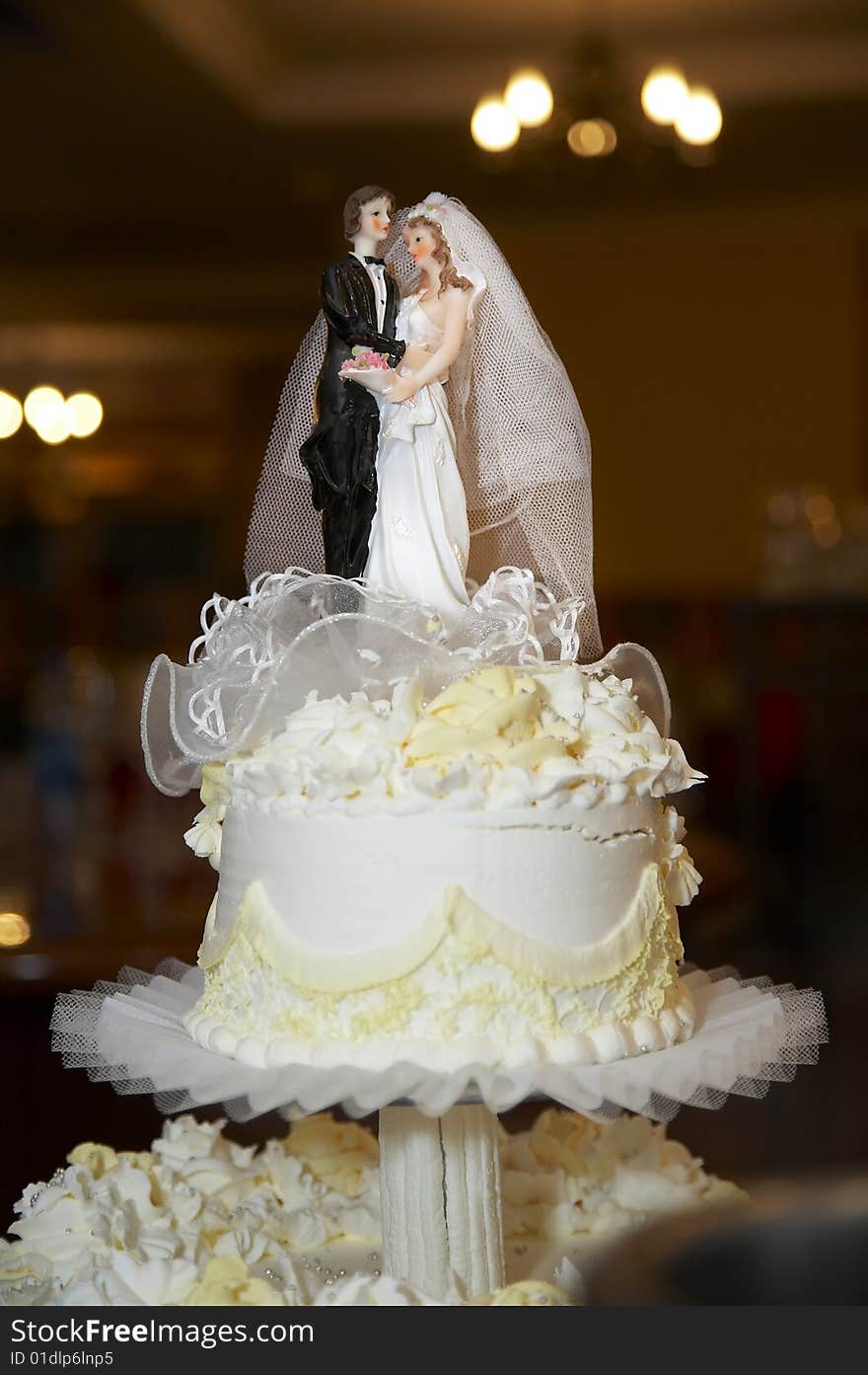 Top of cake at wedding