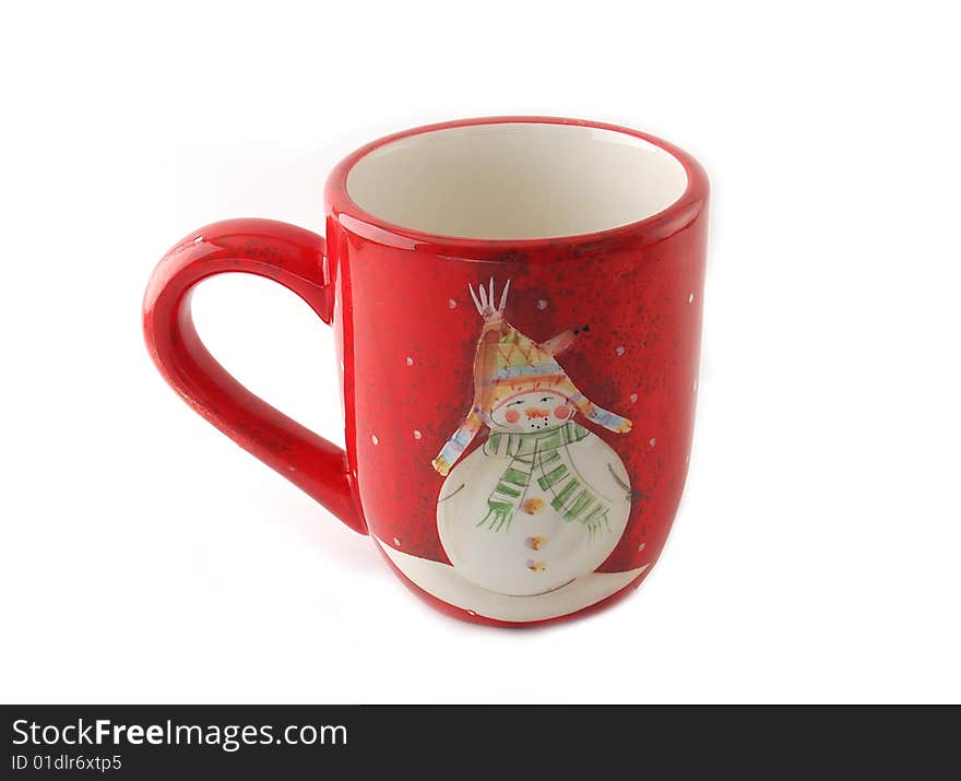 Red snowman coffee mug to hold your warm smooth drink of choice.