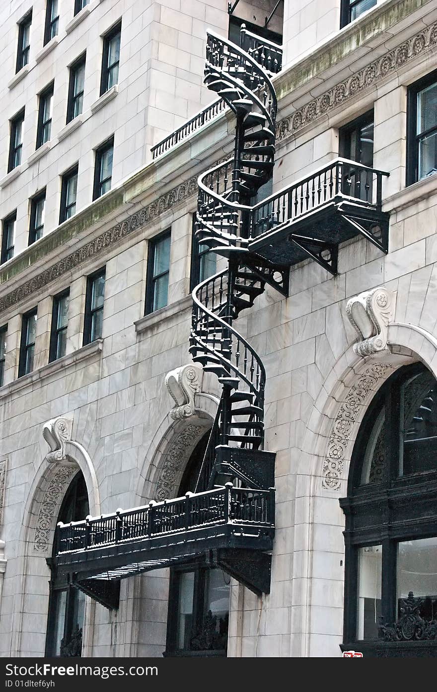 Spiral fire escape