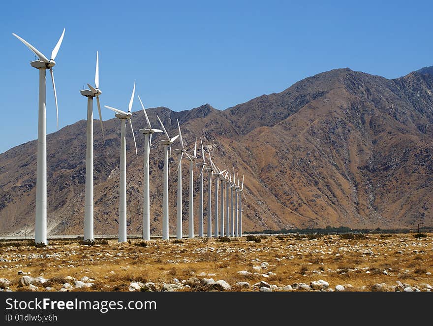 Wind Turbines in California, near Palm Springs.