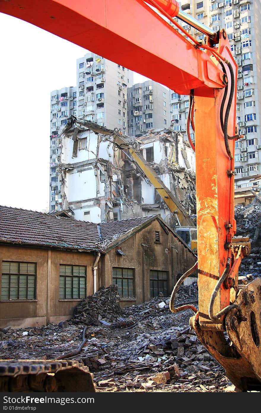 Demolition of an old building.