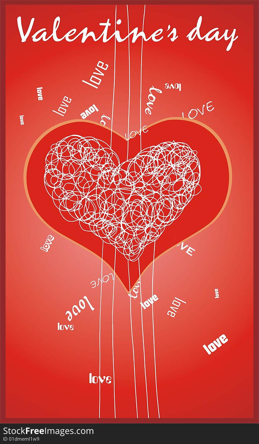 Vector Valentine's card with heart