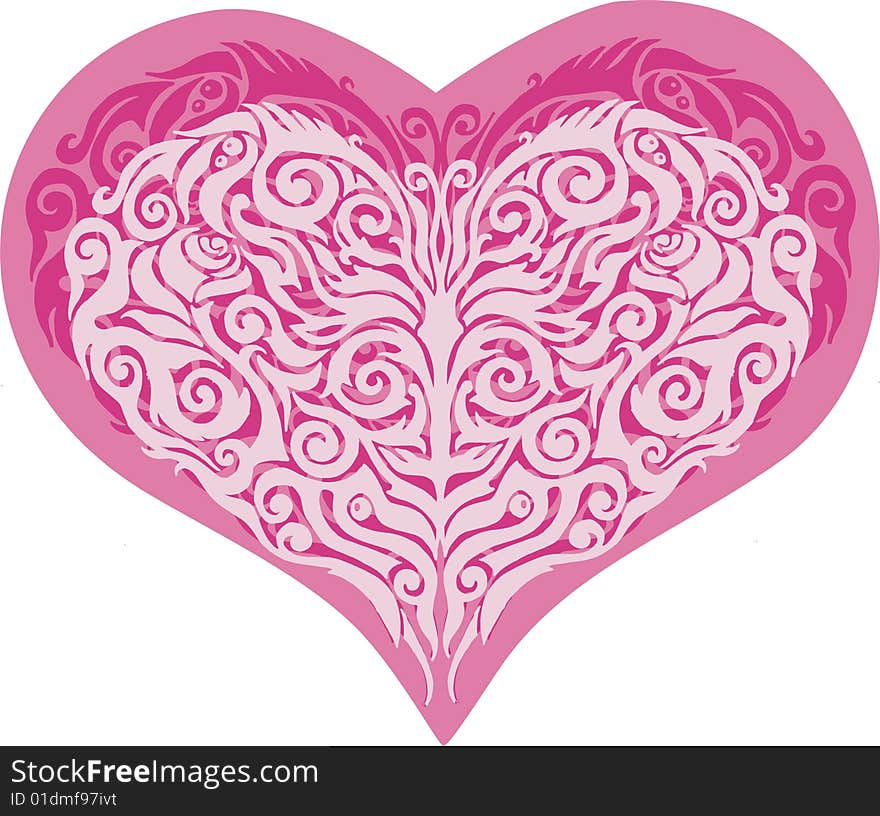 Three color Vector valentine heart