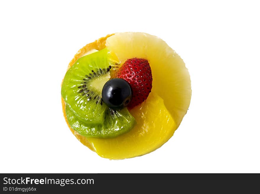 Fruit cake with white background