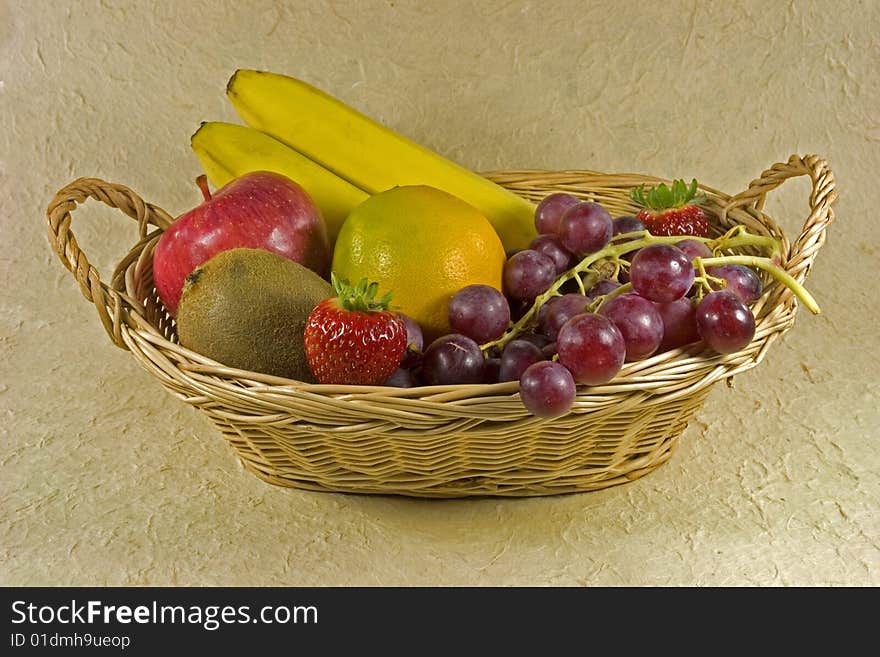 Fresh fruits in a basket. Fresh fruits in a basket