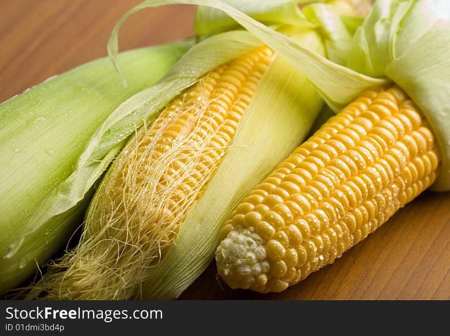 Maize With Water Droplets