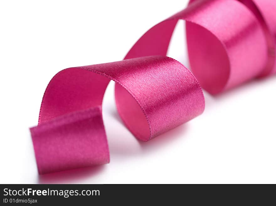 Beautiful pink ribbon isolated on white