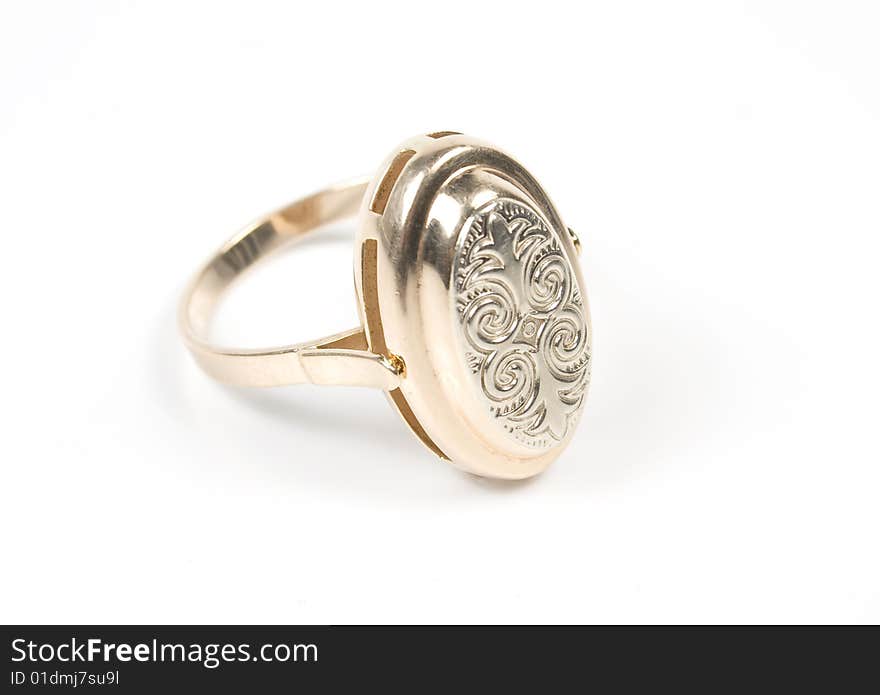 Original ring from gold with ornament