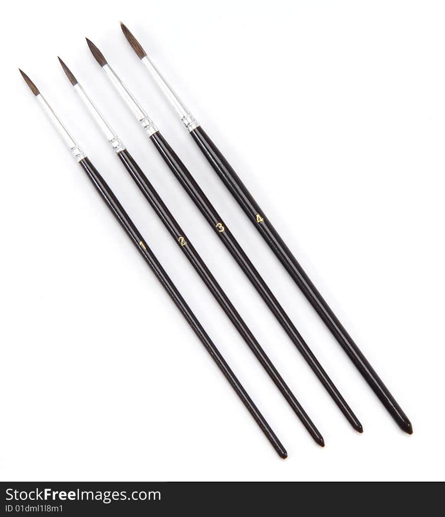 Drawing brushes isolated at white