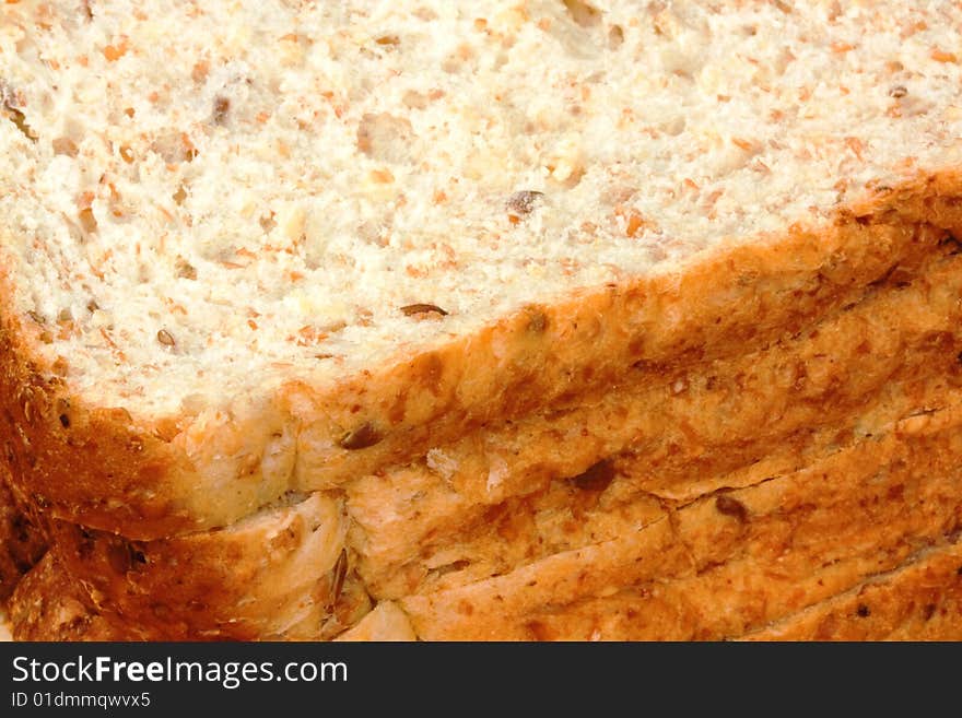 Macro of sliced brown bread. Macro of sliced brown bread