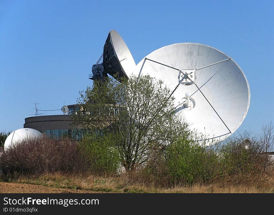 A satellite station with several dishes. A satellite station with several dishes.