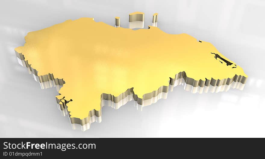 3d Golden Map Of Honduras