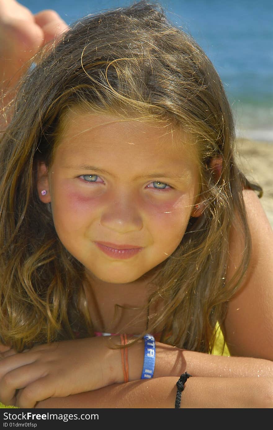 Beautiful girl posing in the beach. Beautiful girl posing in the beach