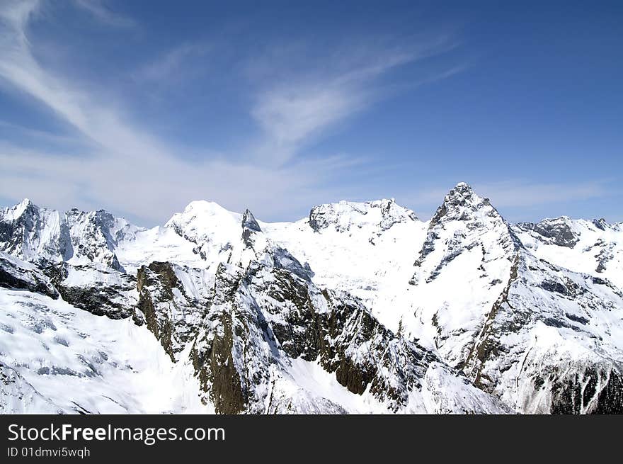 Caucasus Mountains. Dombaj. Winter resort