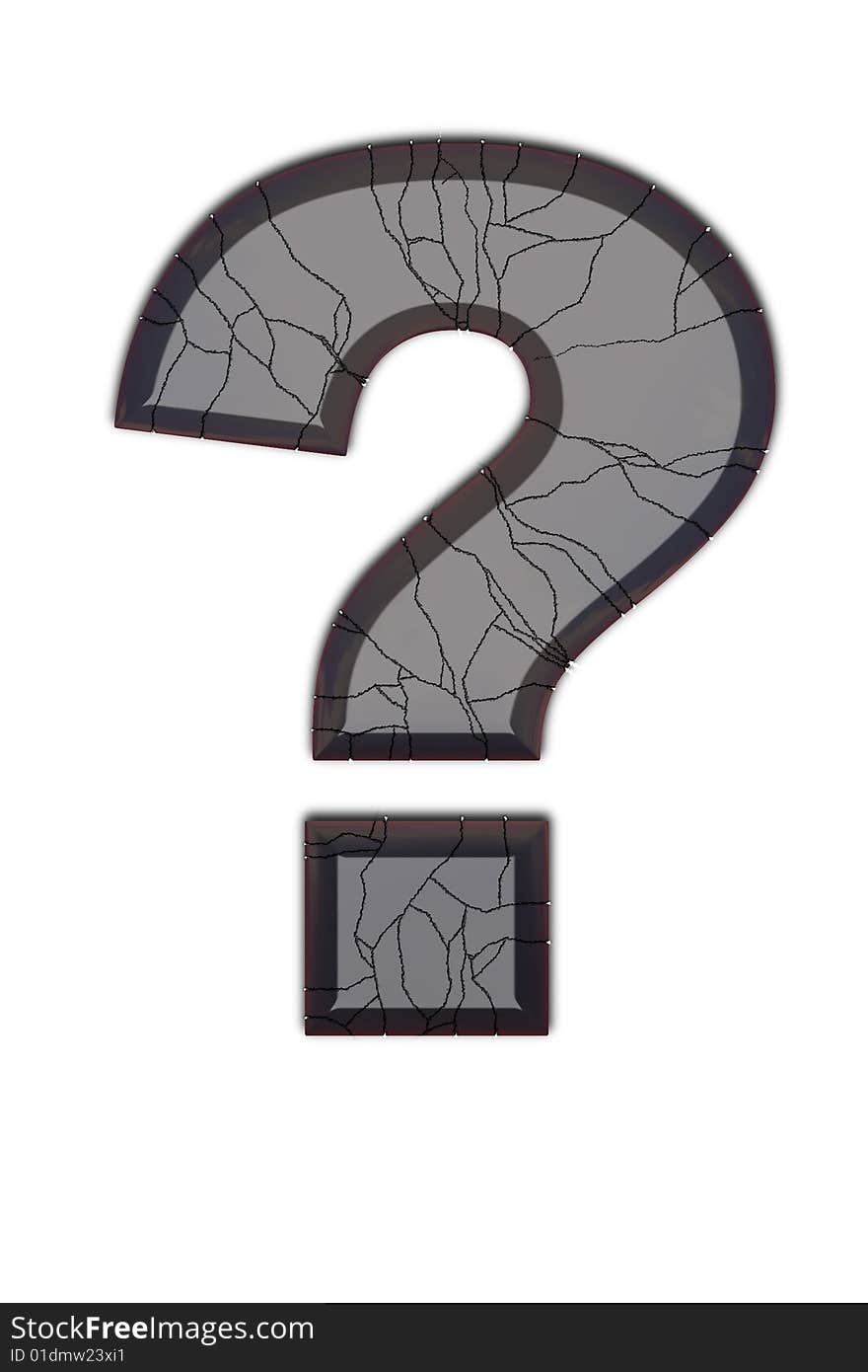 Illustration of a question symbol with cracks. Illustration of a question symbol with cracks