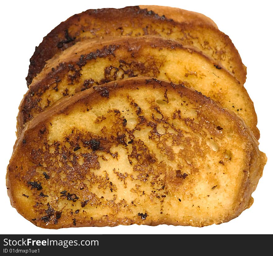 Toast (isolated) on the white background, food.