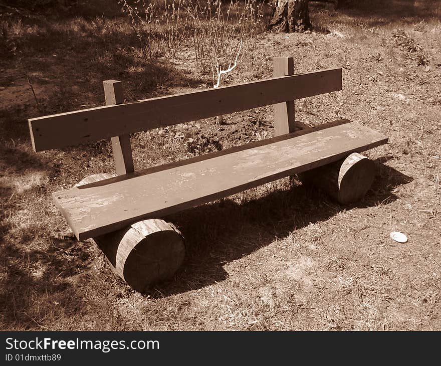 A self-made shabby bench