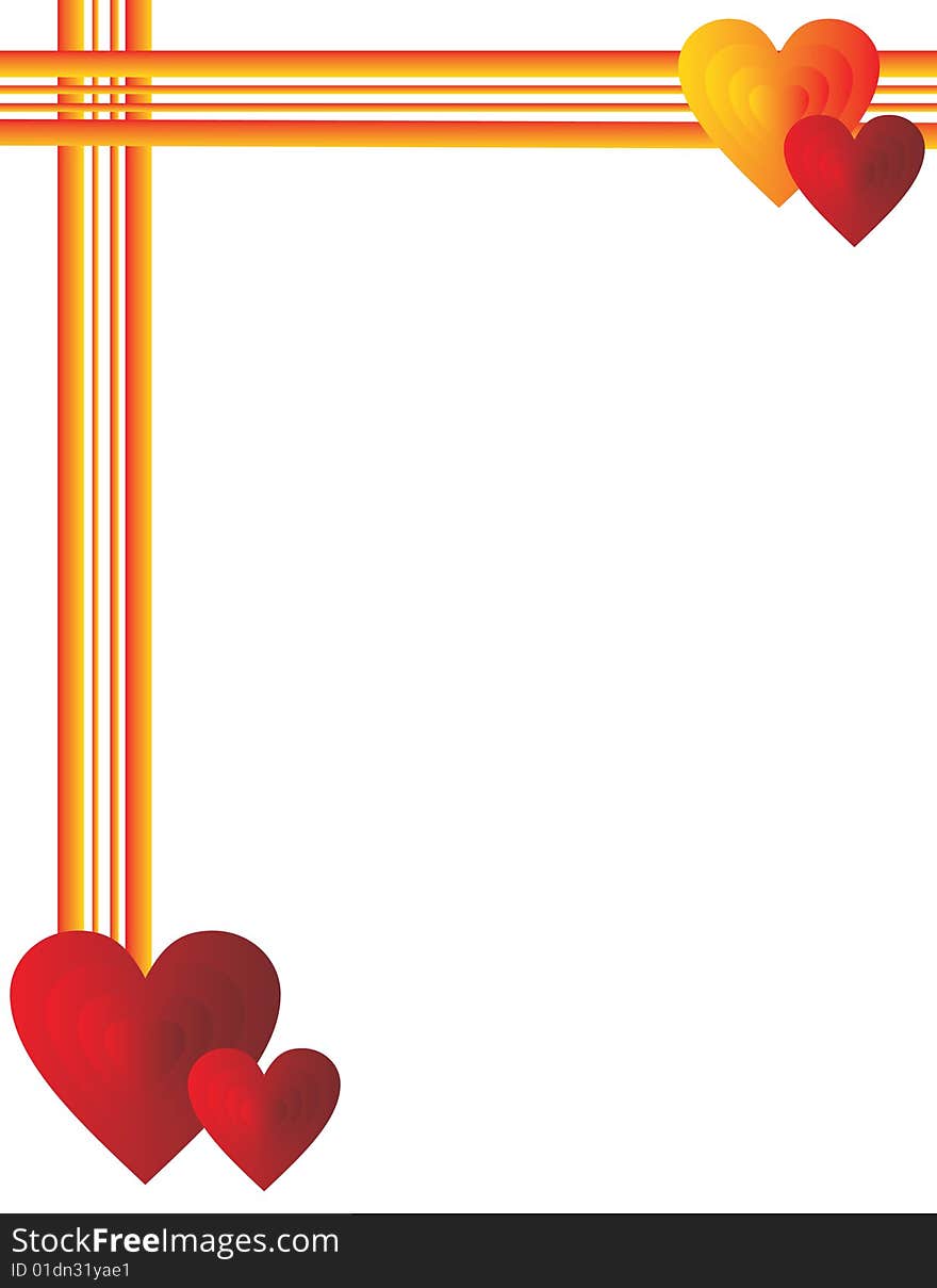 Banner with hearts - gold