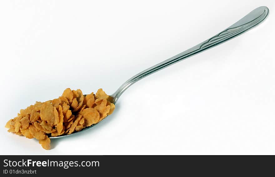 Spoon with cornflakes