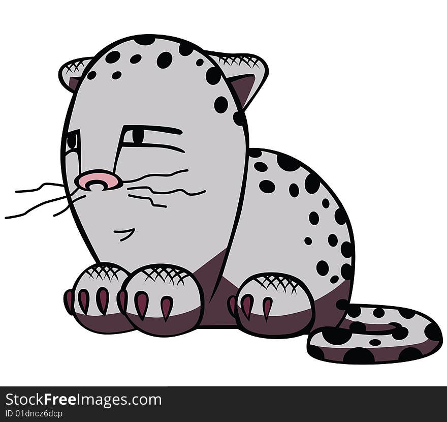 Vector of cartoon cat. Funny illustration.