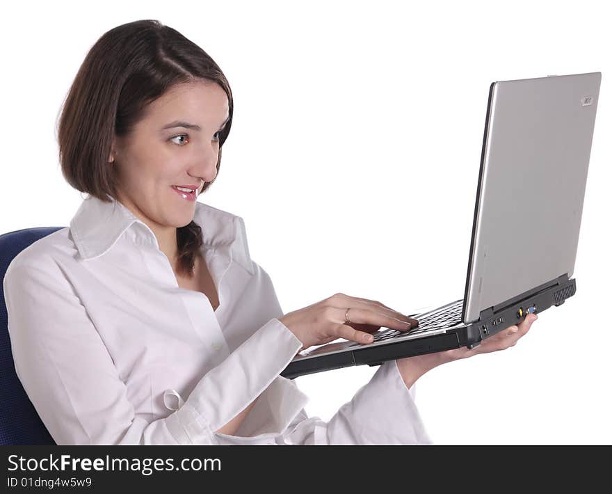 Surprised Girl With Laptop