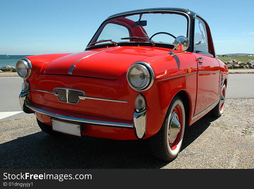 Smart small red sports car