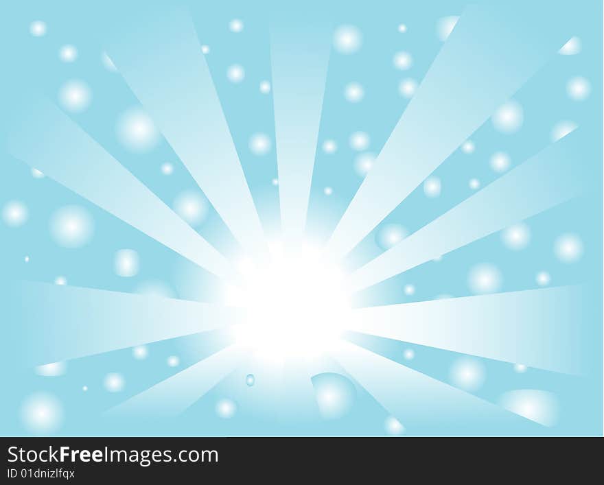 Falling snowflakes on the blue sky background. Falling snowflakes on the blue sky background