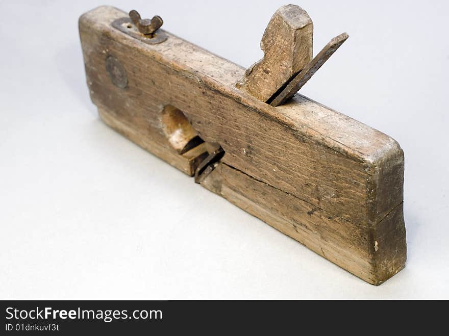 Isolated wood plane on white background