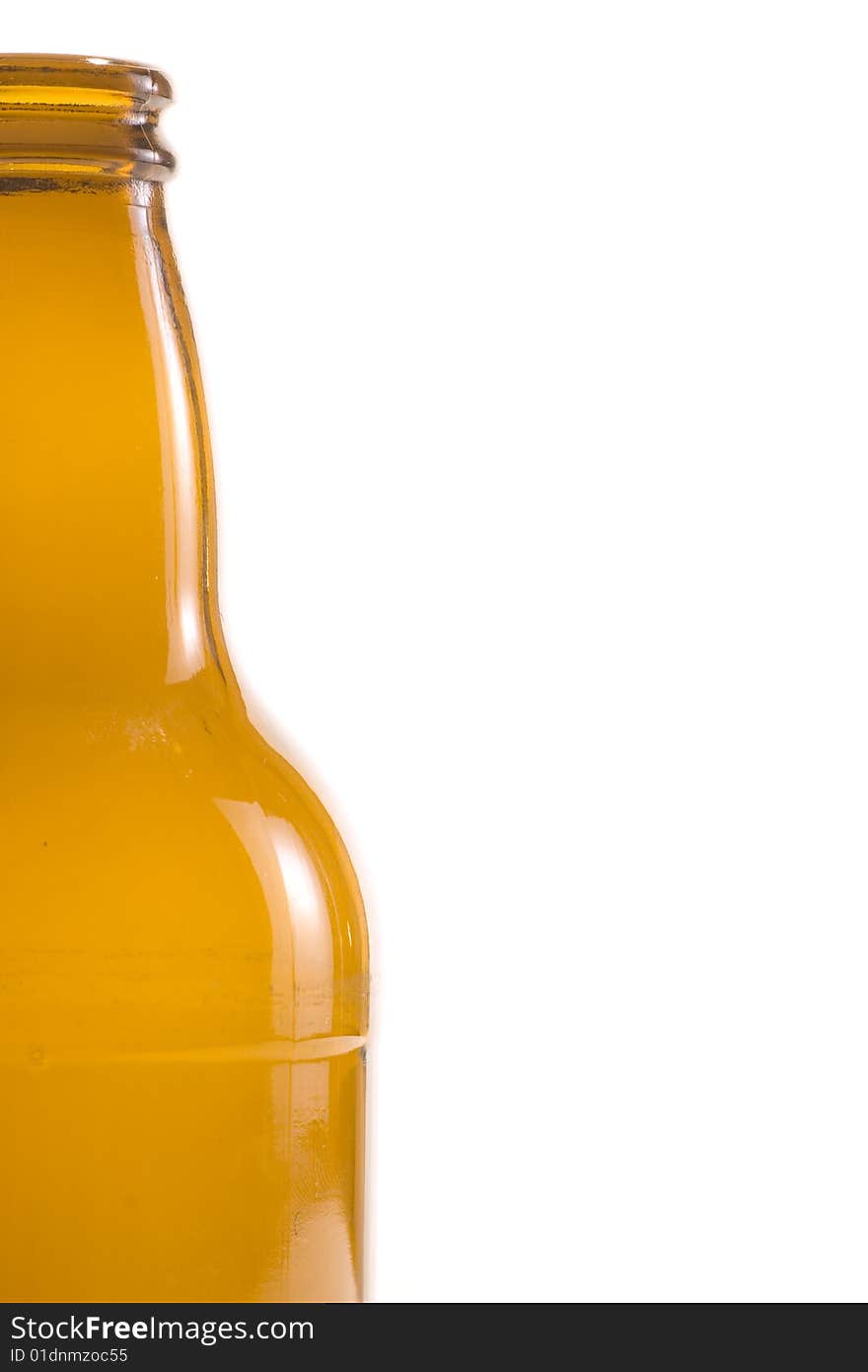 Empty beer bottle on white background. Empty beer bottle on white background