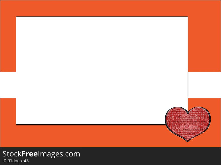 Orange card for Valentine's day. Orange card for Valentine's day