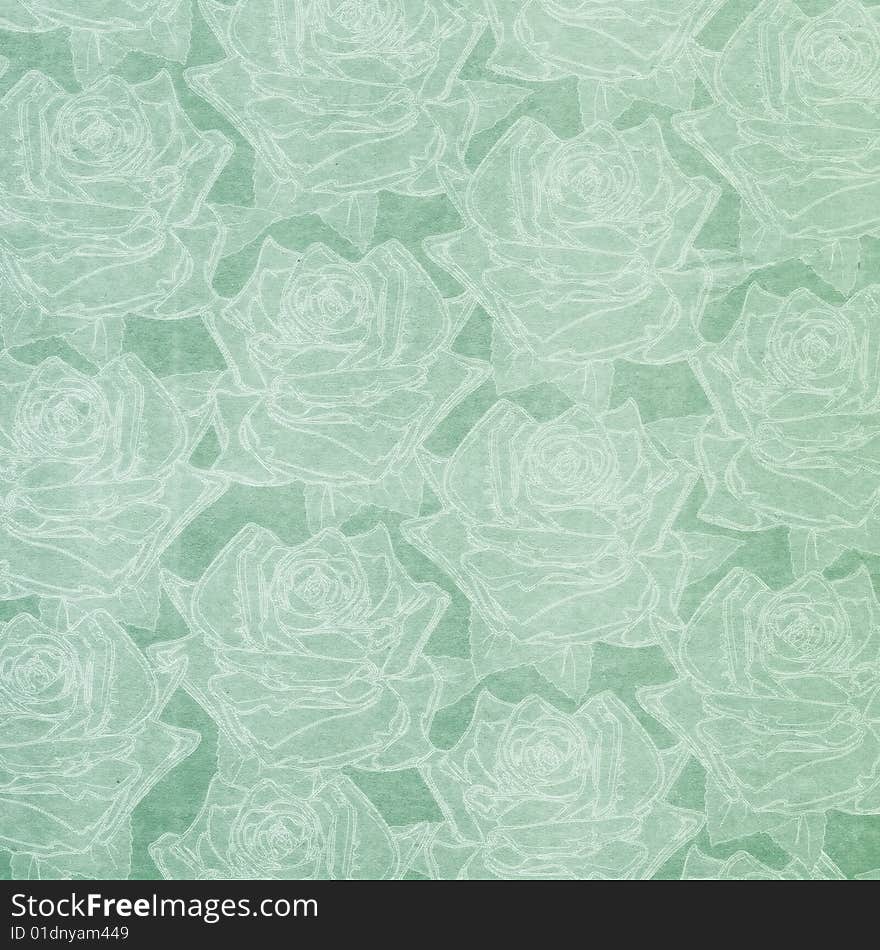 Beautiful Green Abstract Paper Roses