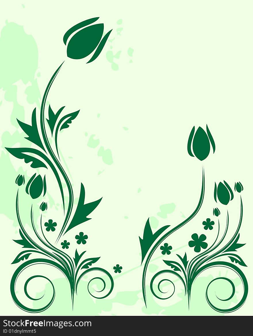 Green Floral Background