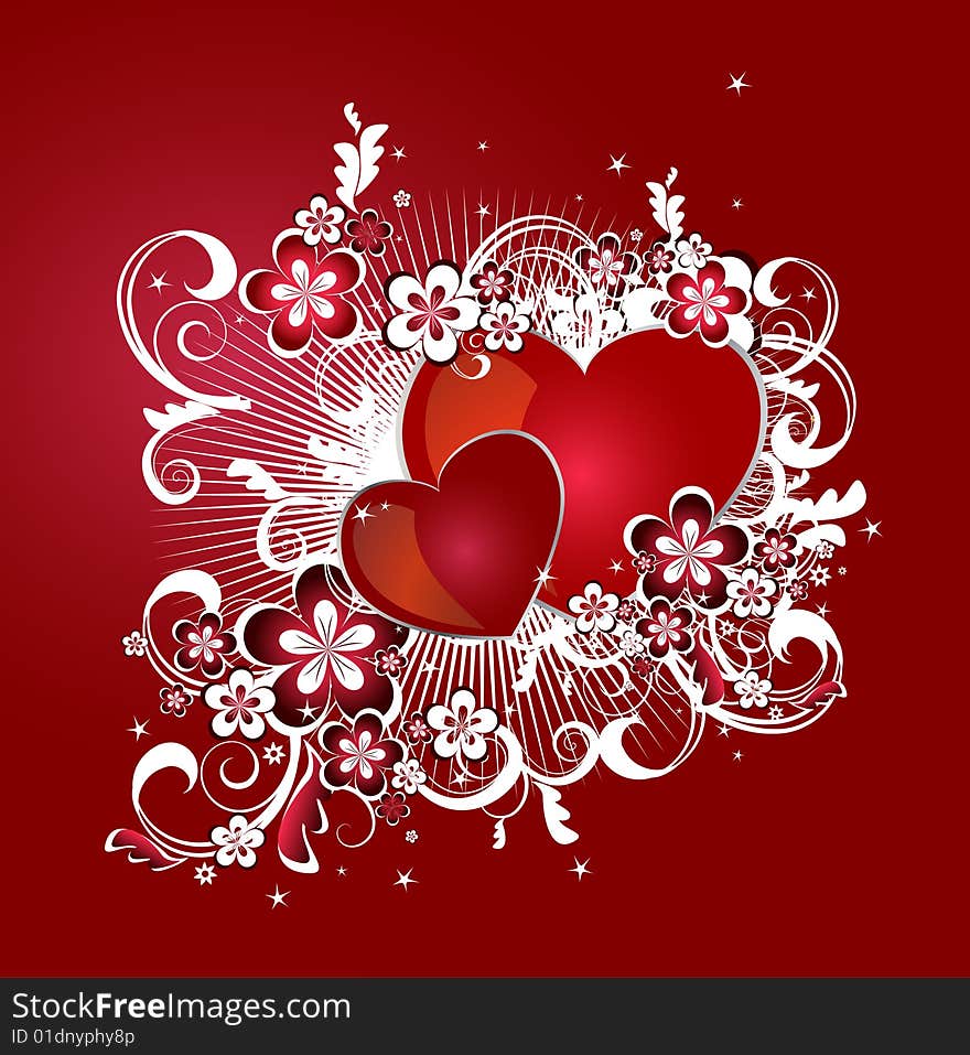 Background with hearts for valentine day