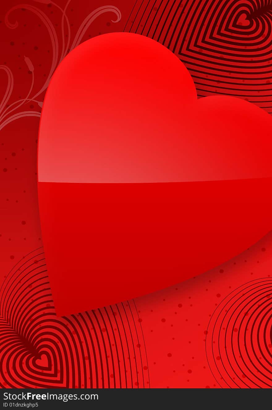 Red Valentine s Day Illustrated Heart II